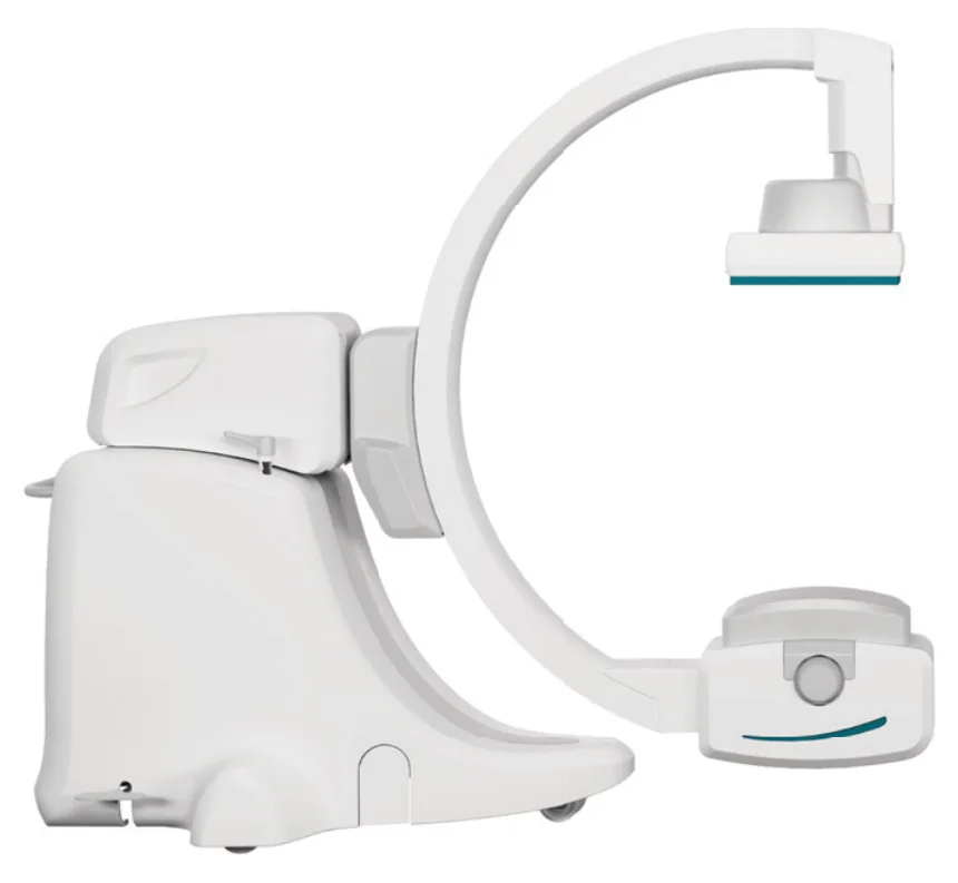 Allengers Photon mobile cathlab C-arm on a wheeled base